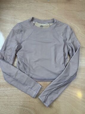 ALO Yoga Long Sleeve Crop Top — Lavender Mist